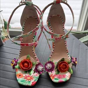Betsy Johnson Floral Strappy Sandals